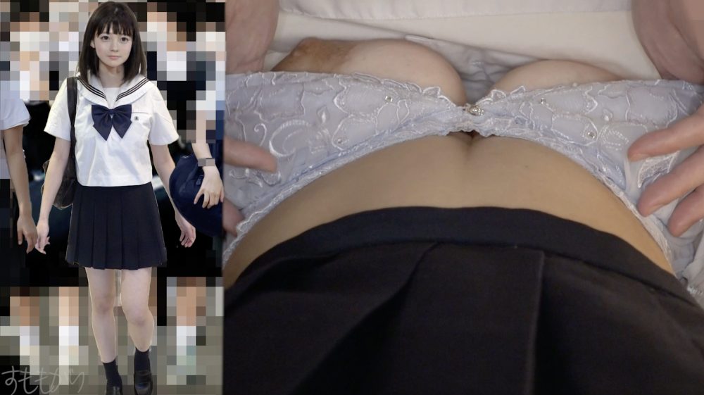 【電車痴漢】規格外の神乳美少女に中出し痴漢！乳首クリ両責めでぐしょ濡れワレメに肉棒ブチ込み中出しやり逃げ-9