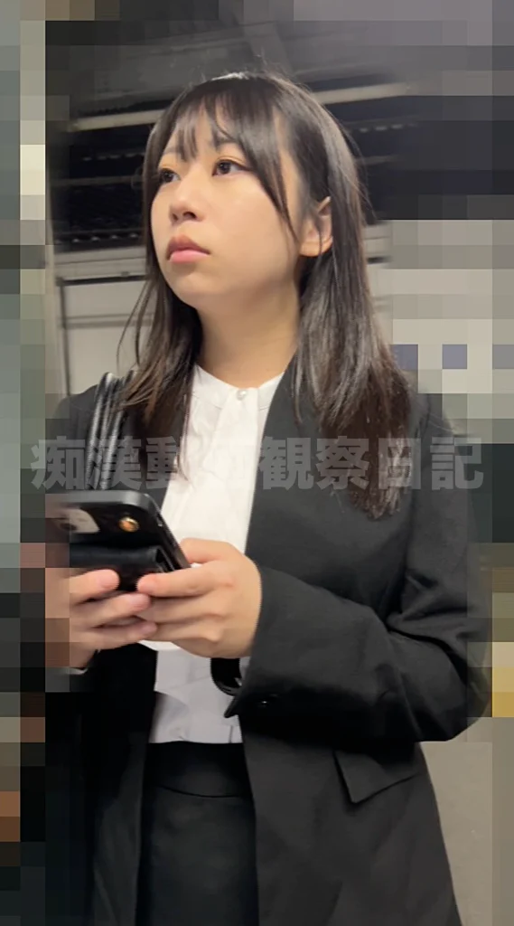 【痴触】終電間際の電車内で残業でヘトヘトになった女にペニスを握らせる-1