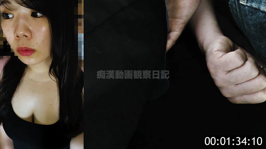 令8)#39 ブラウスを纏った黒タンクトップ黒Tバック爆乳OL-3