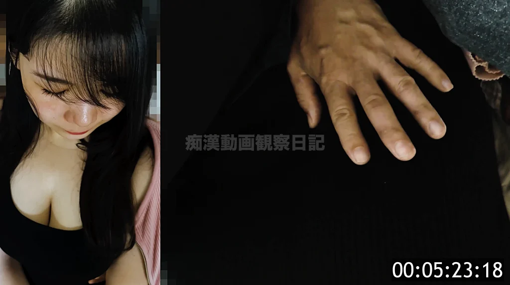 令8)#39 ブラウスを纏った黒タンクトップ黒Tバック爆乳OL-5
