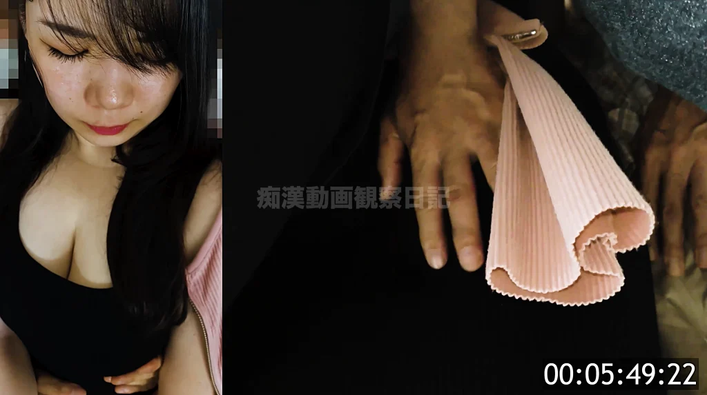 令8)#39 ブラウスを纏った黒タンクトップ黒Tバック爆乳OL-6