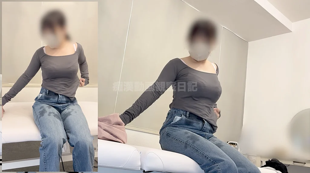 【触診4】Hカップ保育士の巨乳をオイルでヌルヌルテカテカに!後ろからのしつこい乳首責めで「イク…!」ビクンビクンと思わず絶頂-32