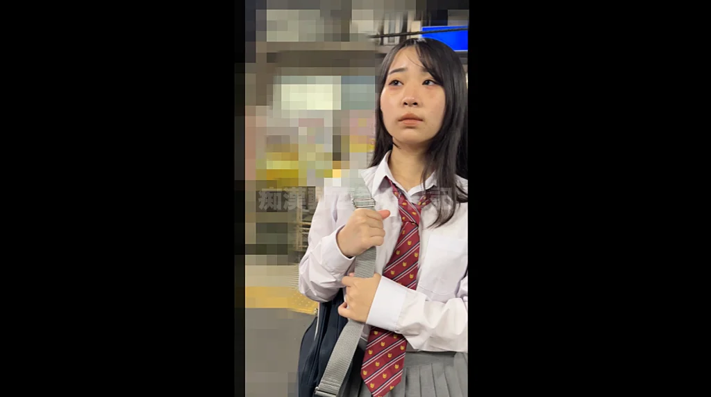 【痴触】満員電車で知らないおじさんと密着ハグして無垢な手に精子をかけられる-1